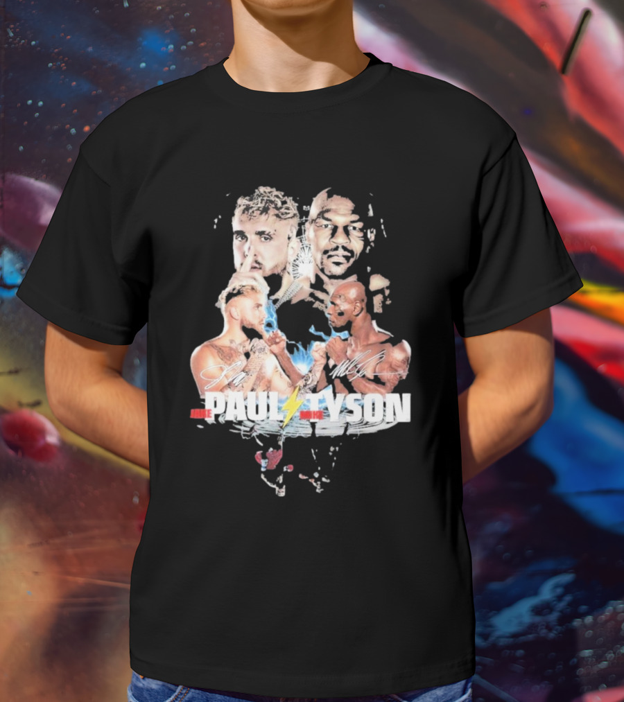 Jake Paul Mike Tyson Signature Lightning Faceoff Collaboration T-Shirt