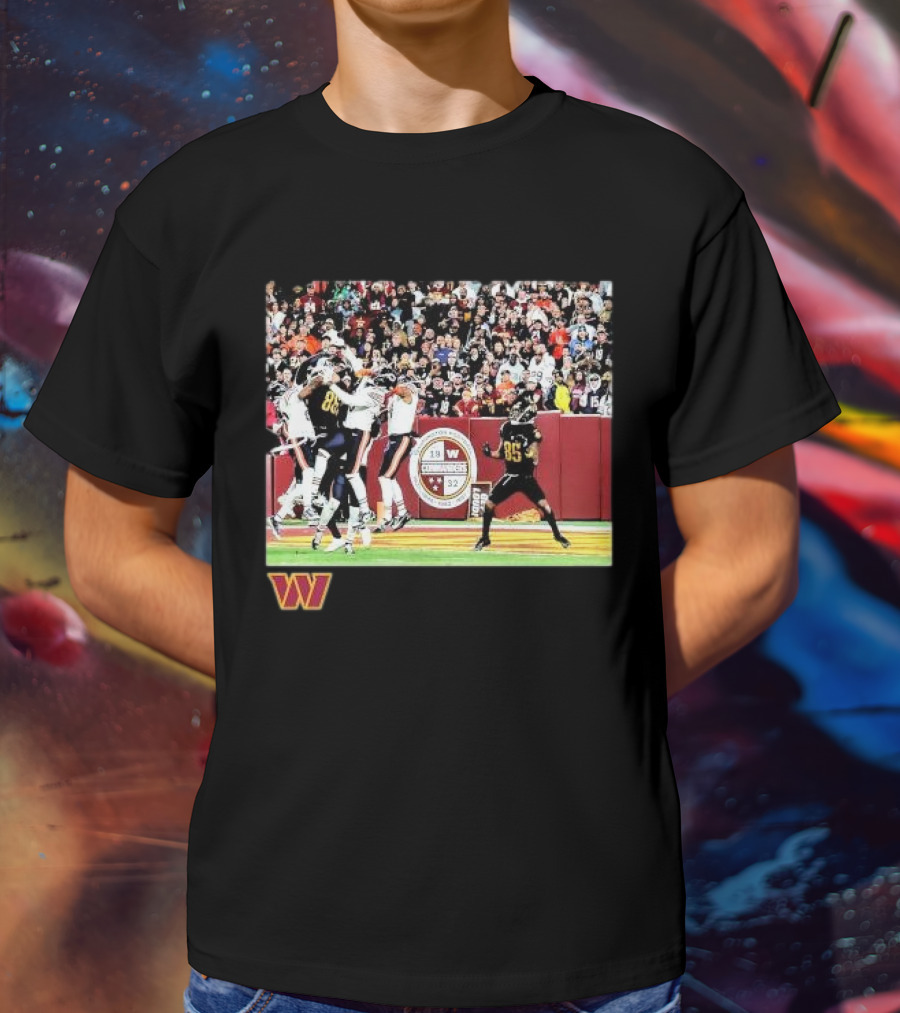 Washington Commanders Noah Brown Black NFL Flash Features Week 8 Action Scene T-Shirt