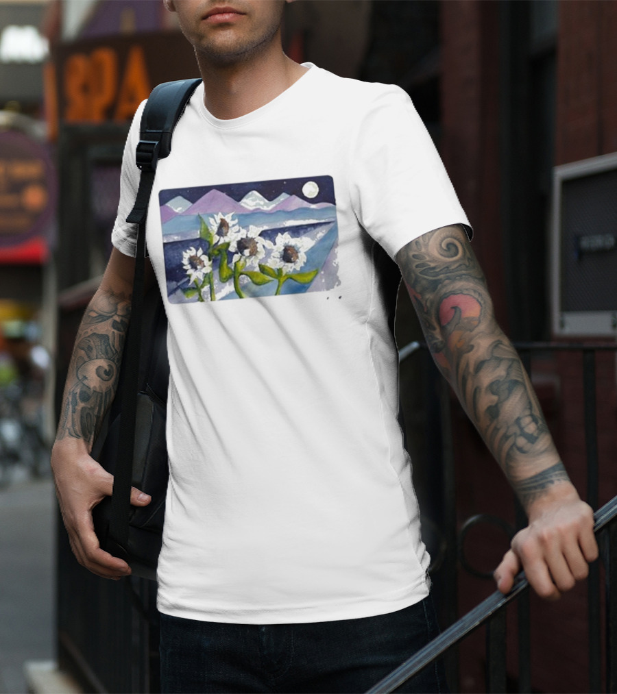 Sunflowers Under Starry Mountain Night - Big Thief Mema Mooowers T-Shirt