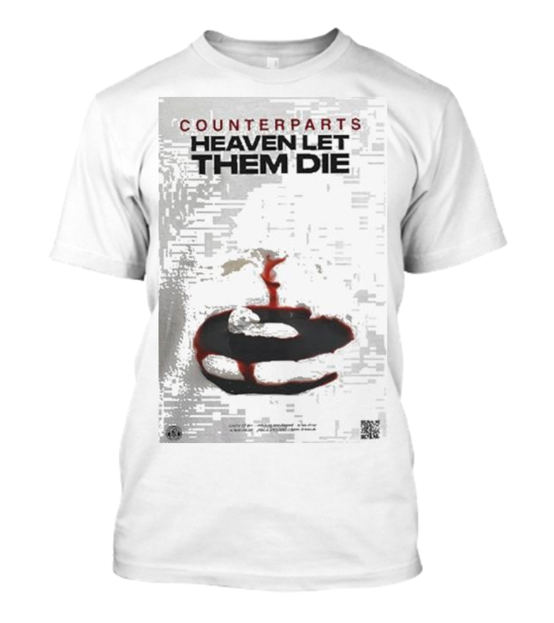 Counterparts Heaven Let Them Die EP Cover Glitch Effect Blood T-Shirt
