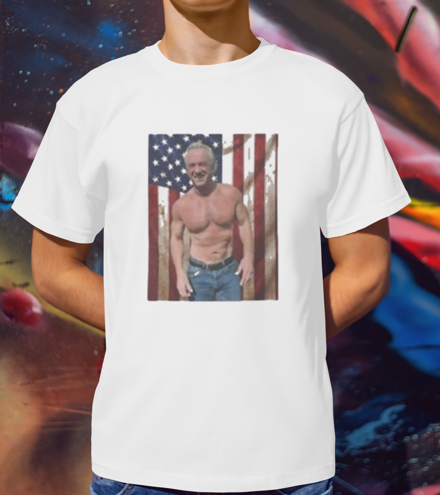 Kennedy No Make America Healthy Again USA Flag Muscles T-Shirt