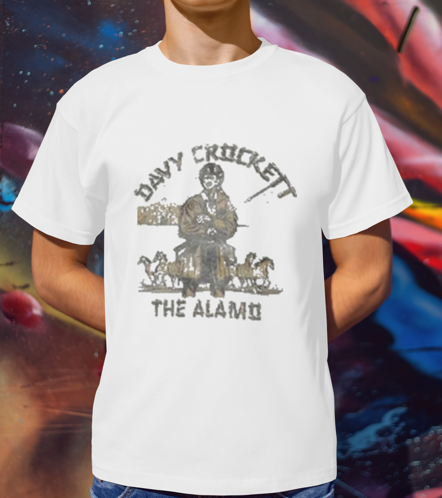 Davy Crockett The Alamo Pioneer With Horses T-Shirt