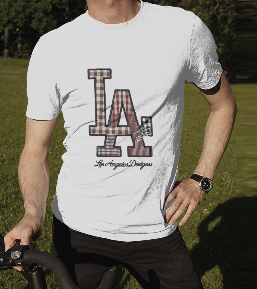 Los Angeles Dodgers Preppy Plaid LA T-Shirt