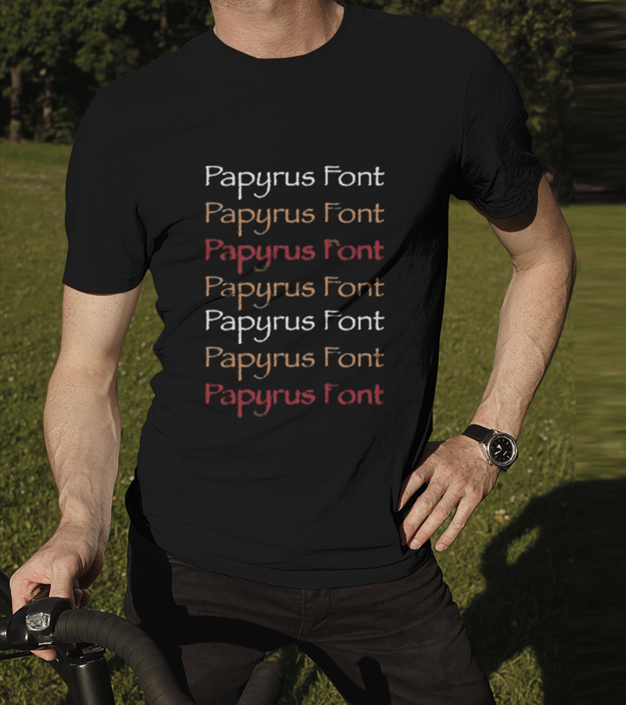 Papyrus Font Multicolor Natalie Tran T-Shirt