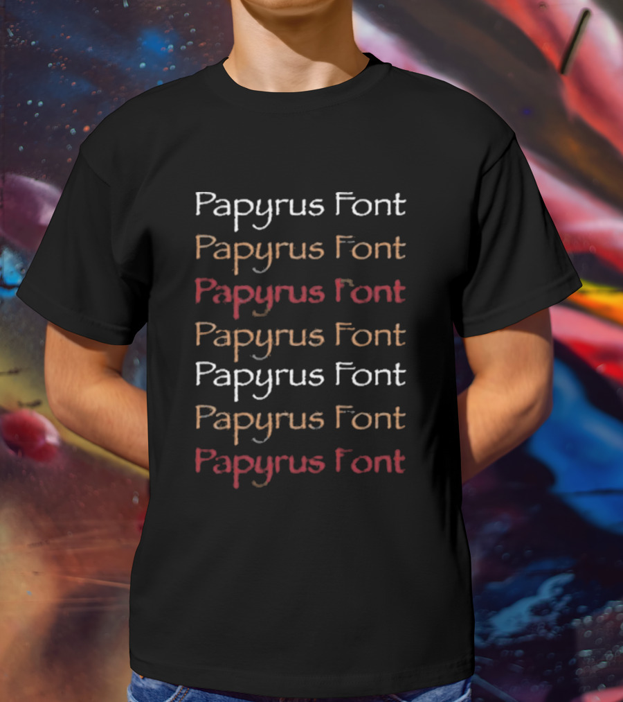 Papyrus Font Multicolor Natalie Tran T-Shirt