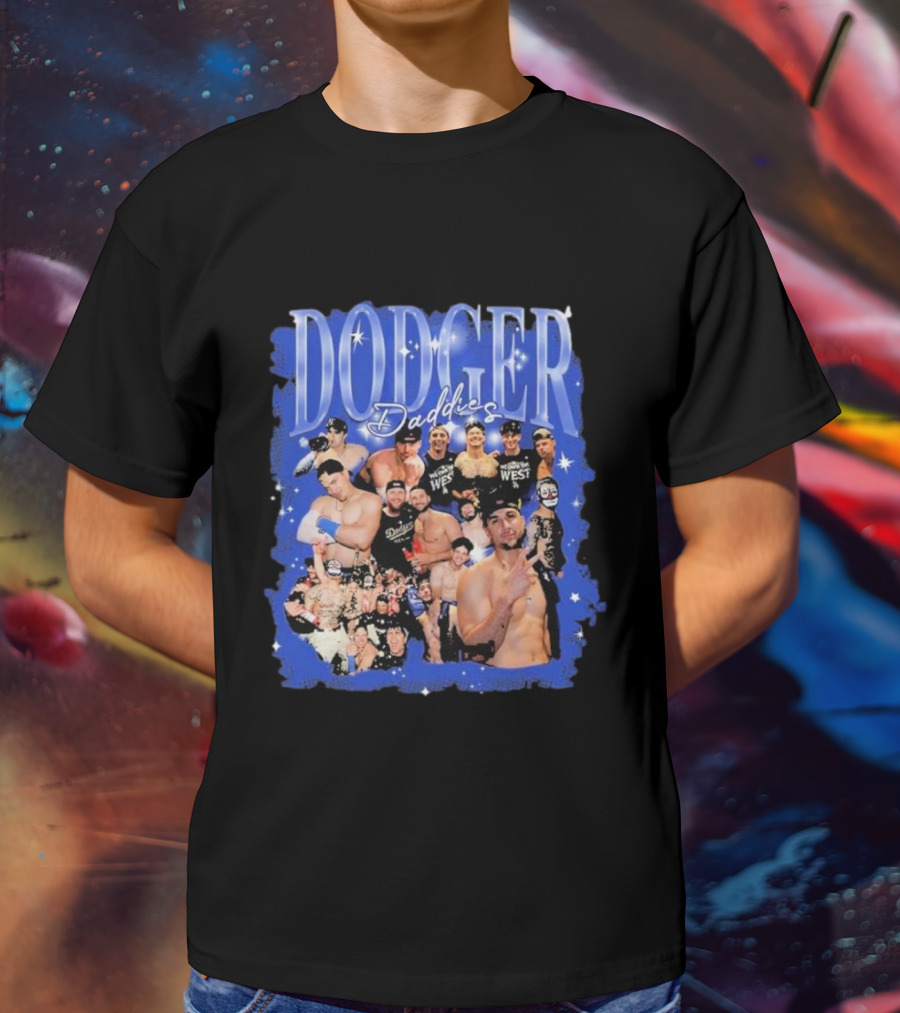 Dodger Daddies Starry Blue Team Icons Compilation T-Shirt