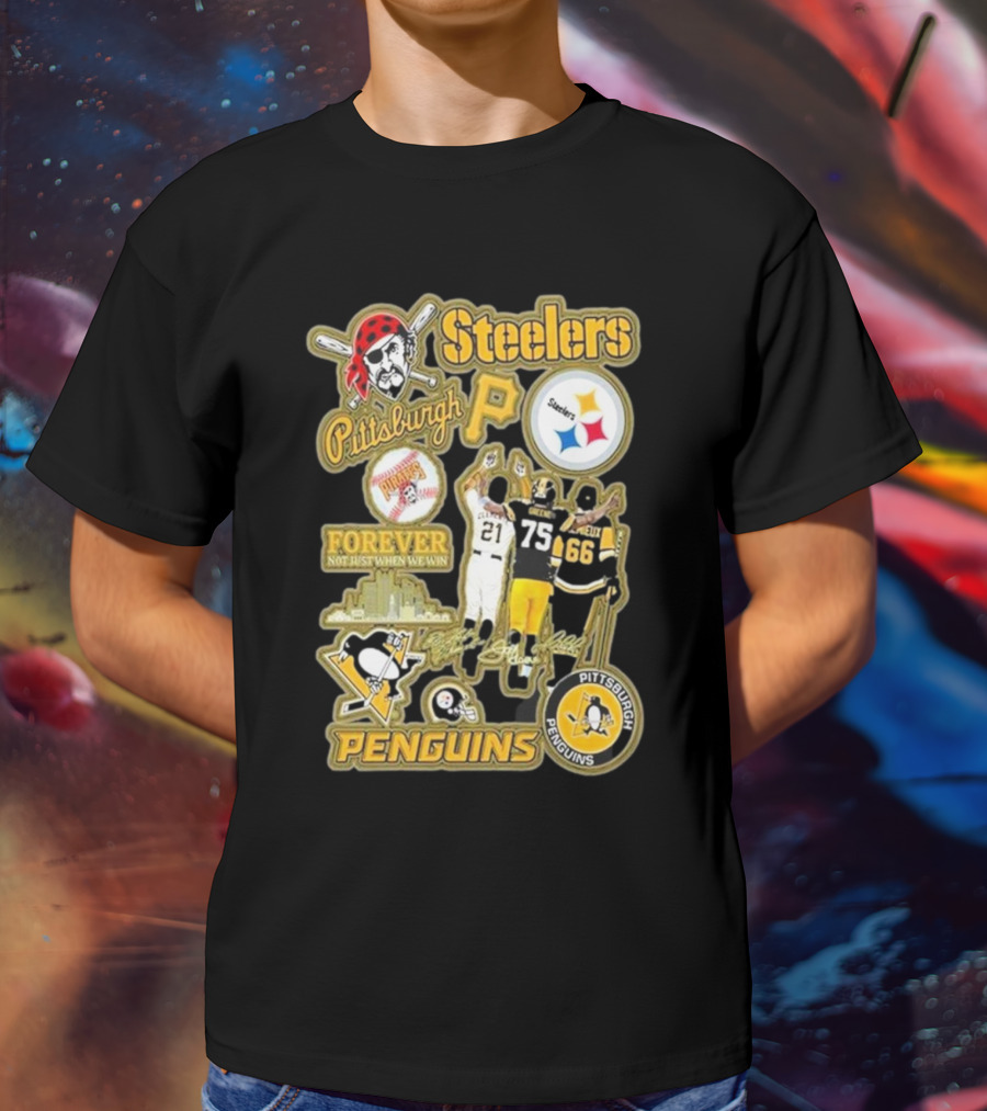 Steelers Penguins Pittsburgh Forever Fan Sports Icons And Passion T-Shirt