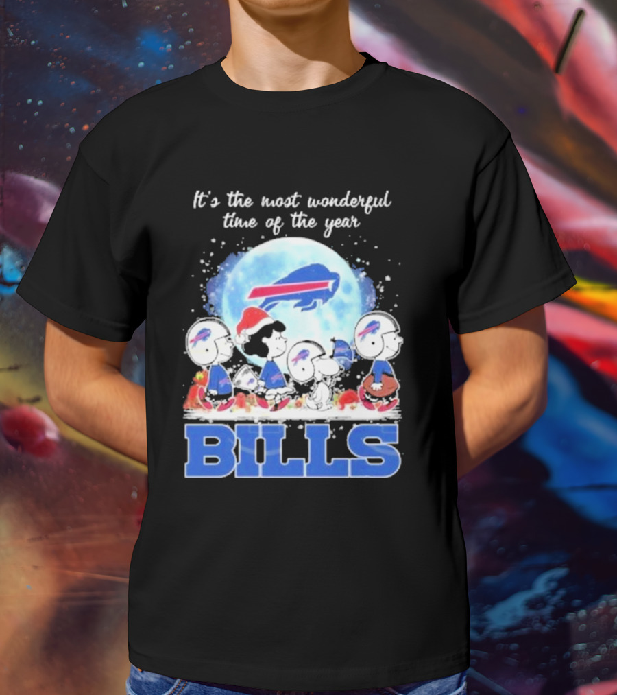 It's The Most Wonderful Time Of The Year Buffalo Bills Peanuts Football Holiday T-Shirt