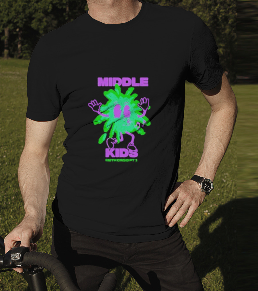 Middle Kids Faith Crisis Pt 1 Green Splatter Cartoon T-Shirt