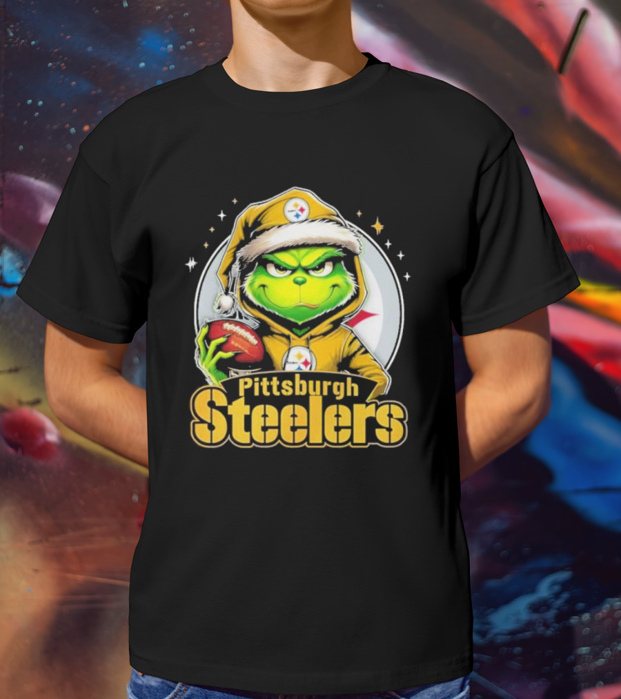 The Grinch Pittsburgh Steelers Christmas Football Crossover T-Shirt