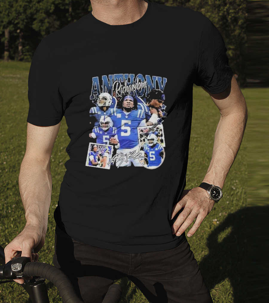 Anthony Richardson Indianapolis Colts Quarterback Number 5 Football Collage T-Shirt