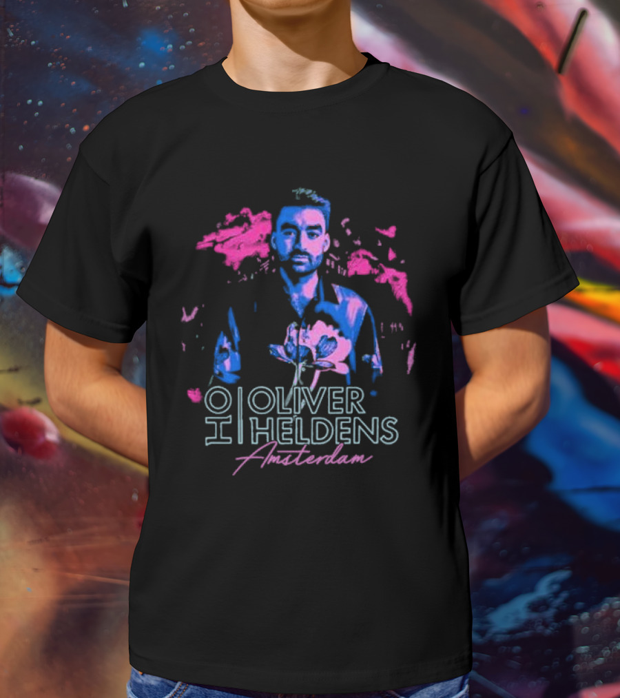 Oliver Heldens Amsterdam Neon Portrait 1980s T-Shirt