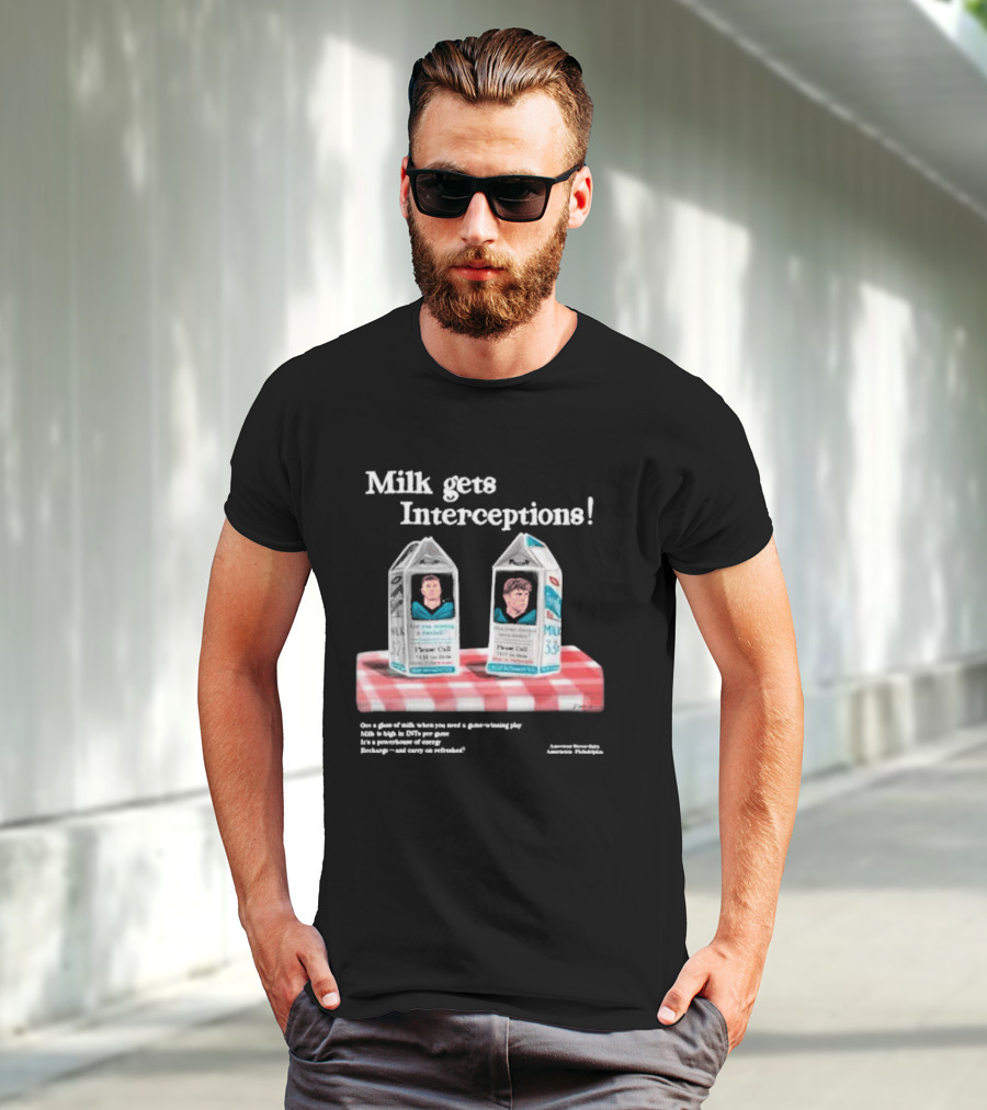 Milk Gets Interceptions Football Game-Winning Play Energy Drink Philadelphia T-Shirt