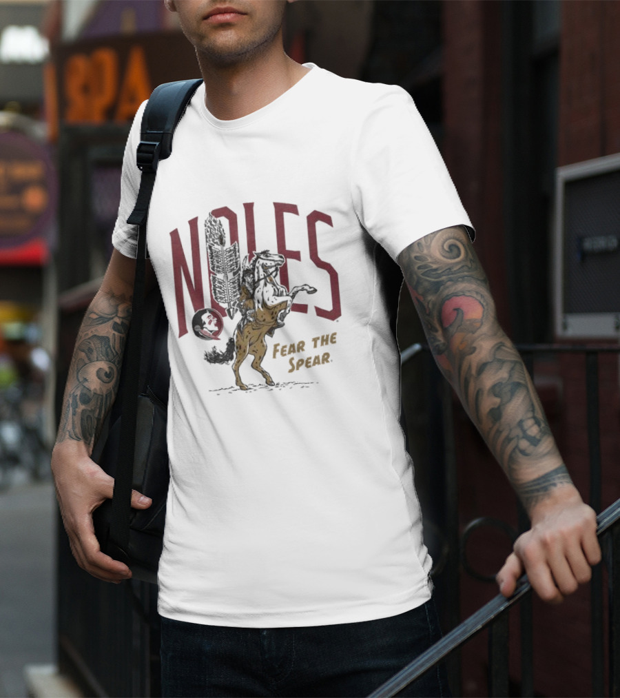 Homefield Men’s Noles Osceola And Renegade Fear The Spear Logo And Horse T-Shirt
