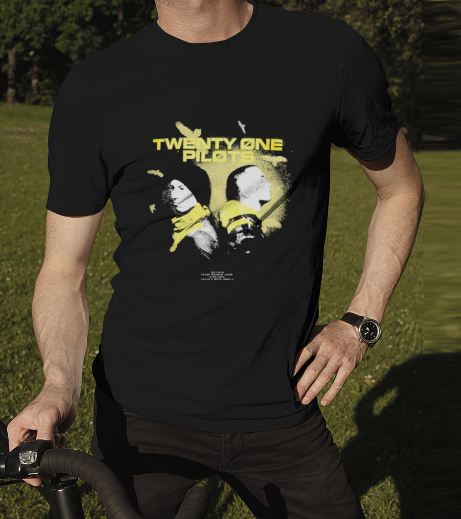 Twenty One Pilots Back 2 Back Eagle Silhouette Duo Yellow Accents T-Shirt