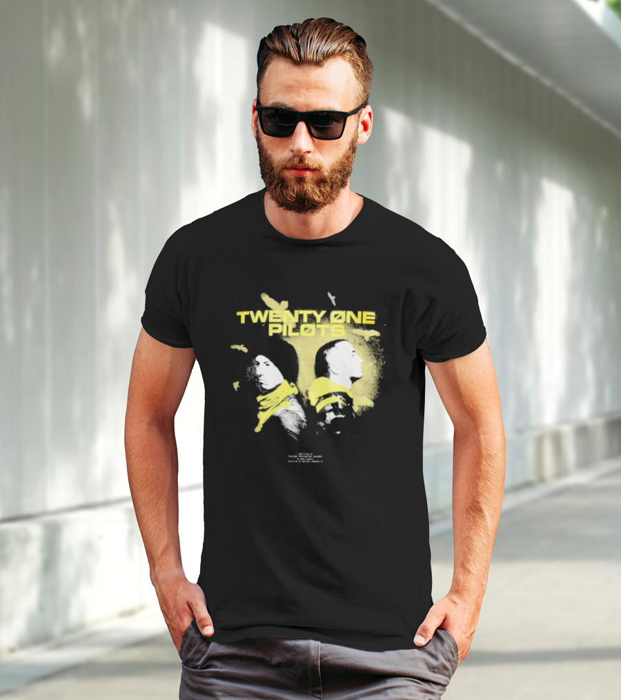 Twenty One Pilots Back 2 Back Eagle Silhouette Duo Yellow Accents T-Shirt
