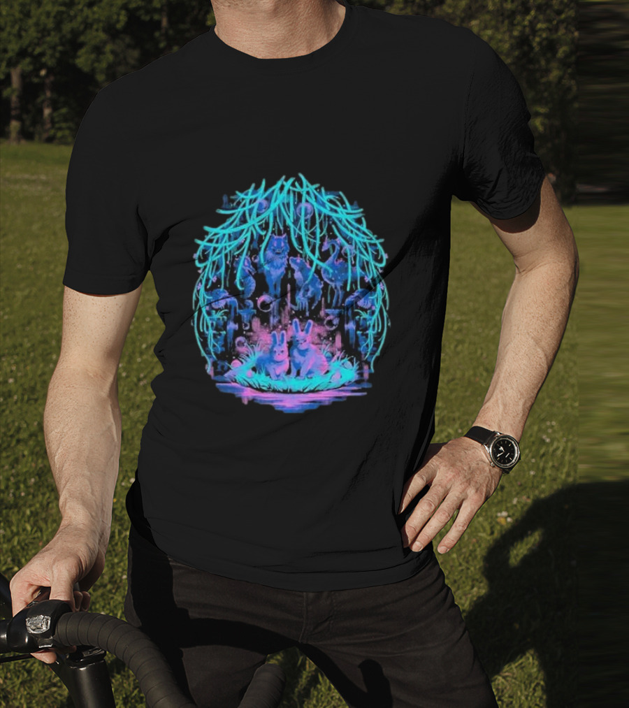 Animal Well Clandestine Creatures Glowing Forest Scene T-Shirt
