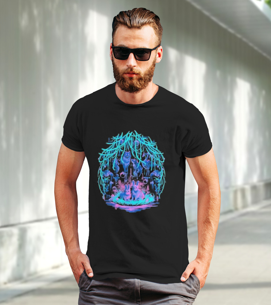 Animal Well Clandestine Creatures Glowing Forest Scene T-Shirt