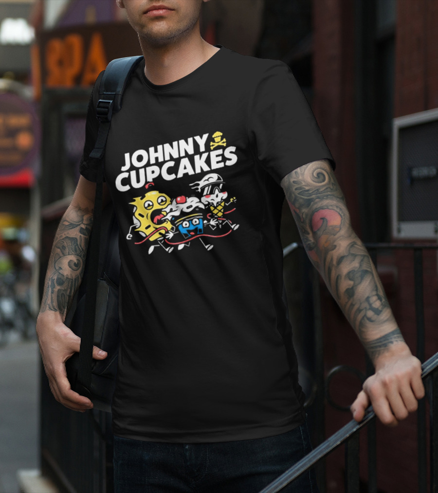 Johnny Cupcakes Candy Characters Racing Fun Austin TX Conference Alley T-Shirt