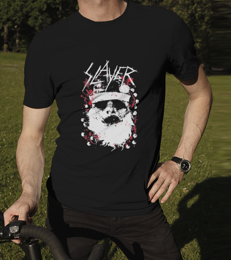 Slayer Dead Skin Santa Skull Iconic Holiday T-Shirt