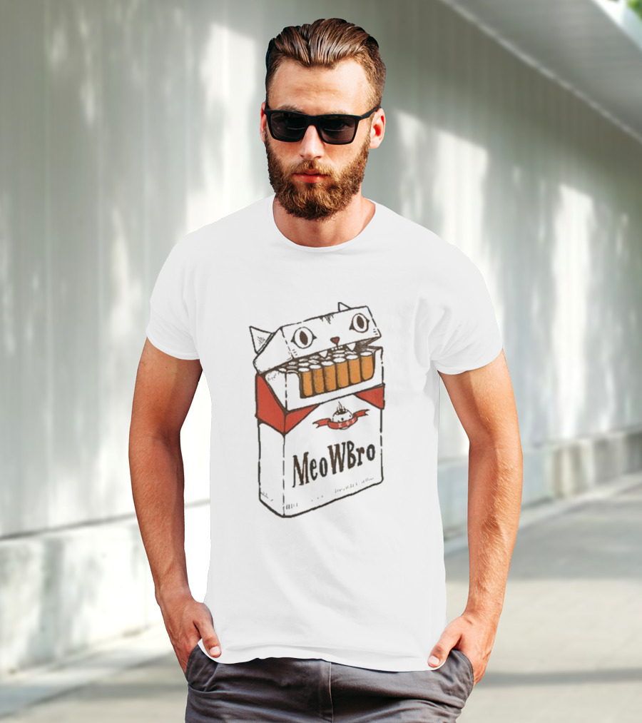 K45ink MeoWBro Cat Cigarette Pack T-Shirt