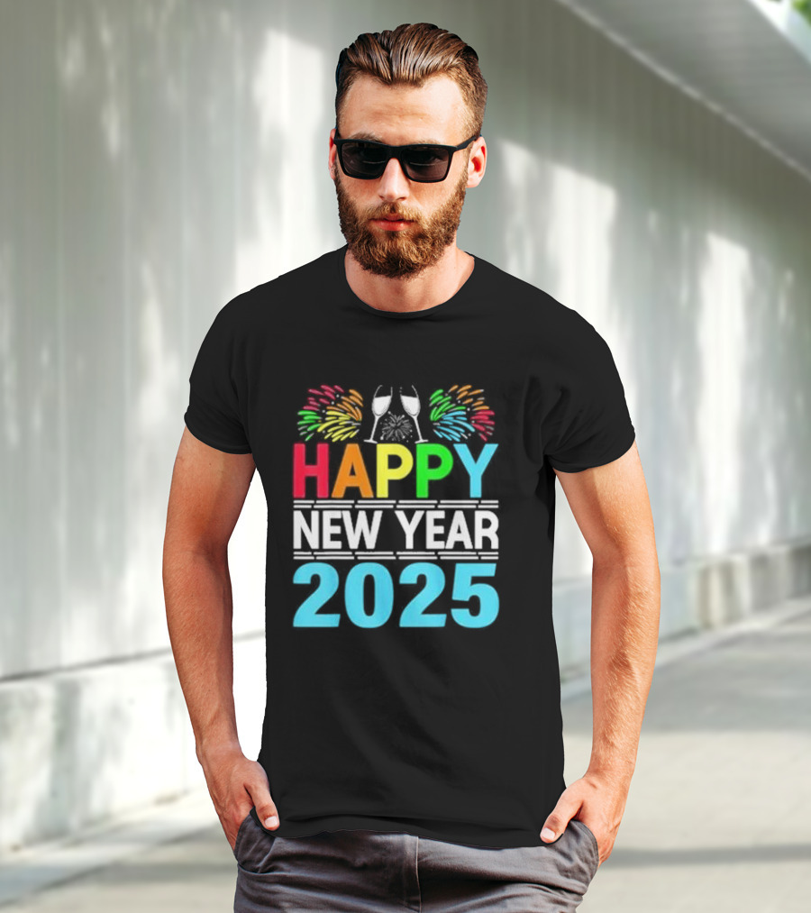 Happy New Year 2025 Fireworks Cheers T-Shirt
