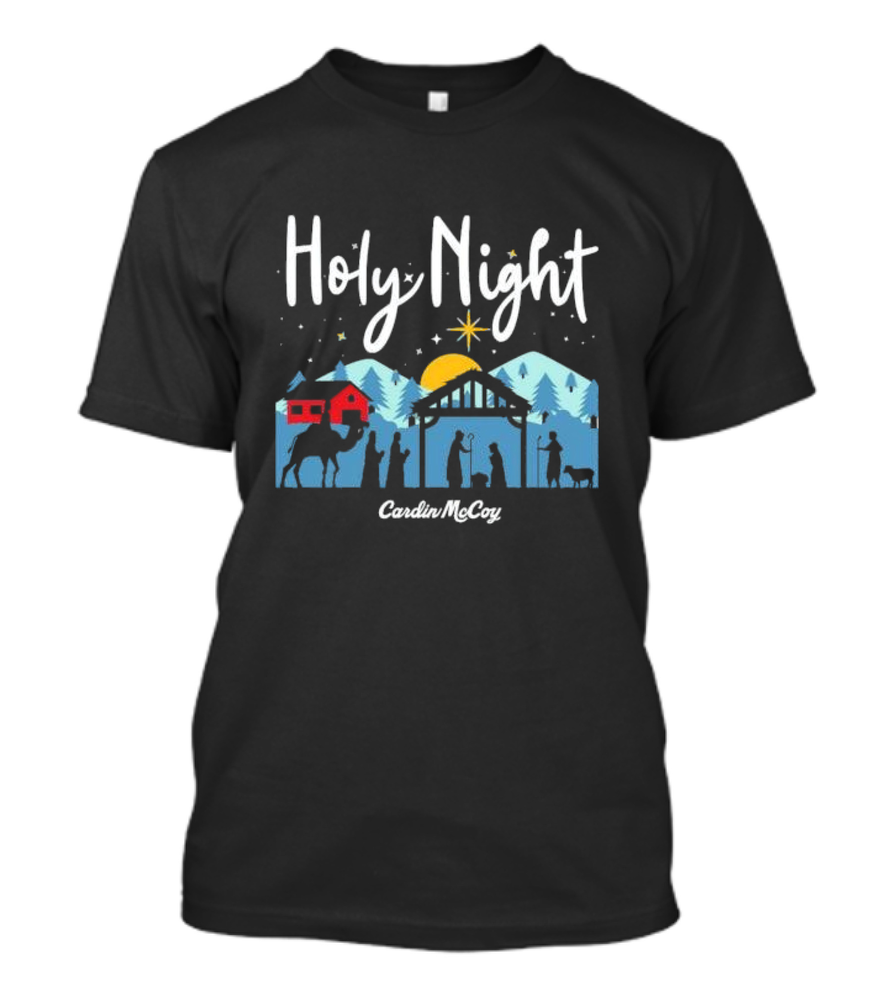 Holy Night Cardin McCoy Nativity Scene Christmas T-Shirt