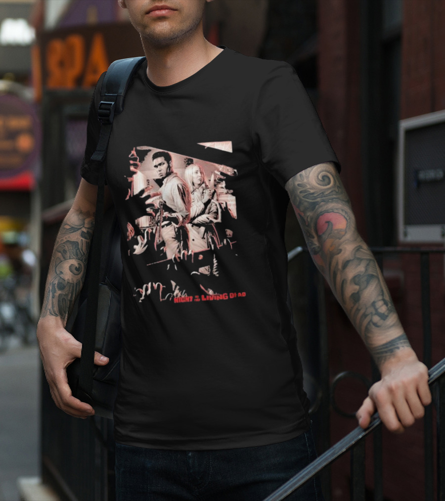 Night Of The Living Dead Bar The Doors Zombie Survival Scene T-Shirt
