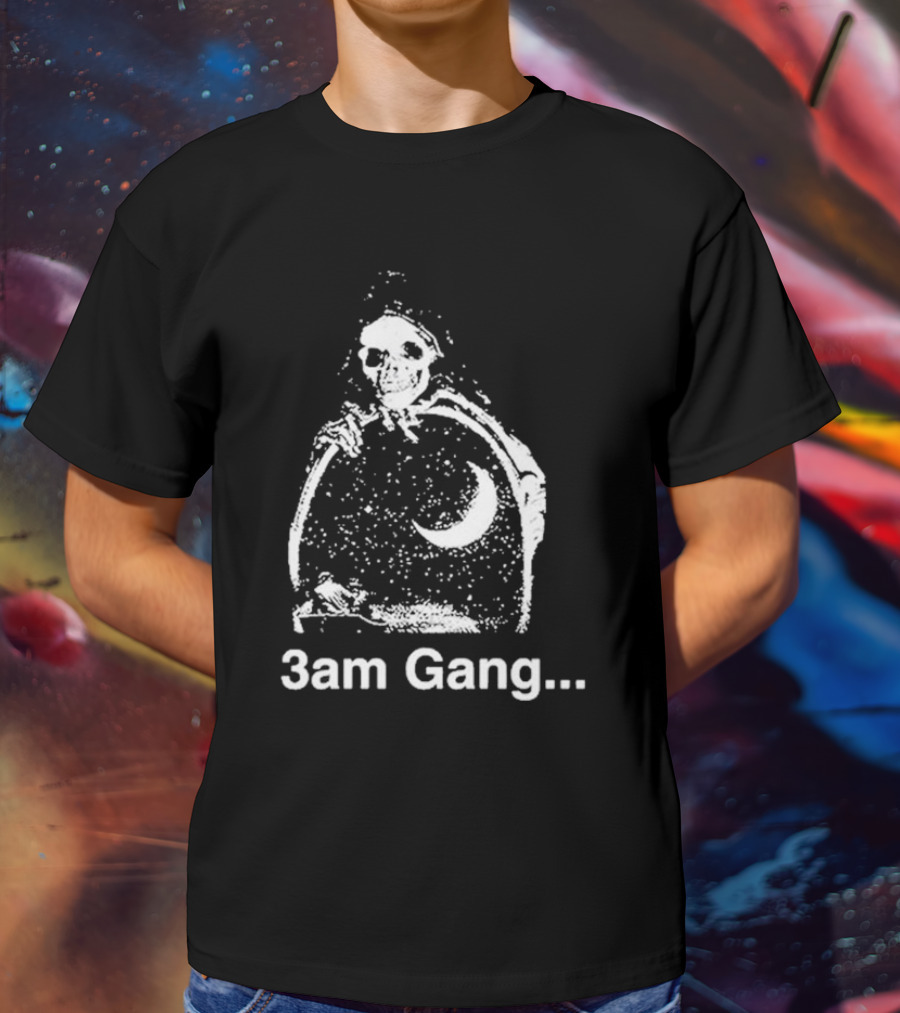 Sematary Grave Man 3 Am Gang Skeleton Moon Motif T-Shirt