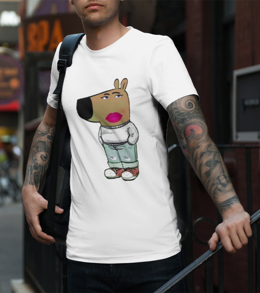 I’m Just A Chill Girl With Cartoon Dog Figure T-Shirt