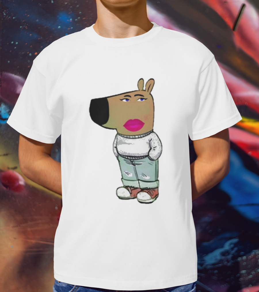 I’m Just A Chill Girl With Cartoon Dog Figure T-Shirt