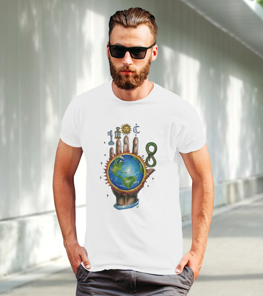 John Summit World Sun Moon Palm Symbol 8 Snake T-Shirt