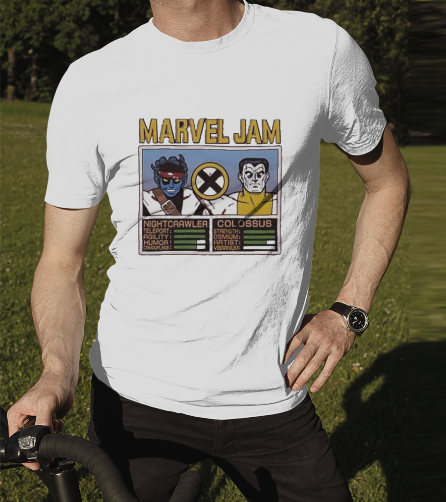 Marvel Jam Nightcrawler Colossus Teleport Agility Strength Osmium T-Shirt