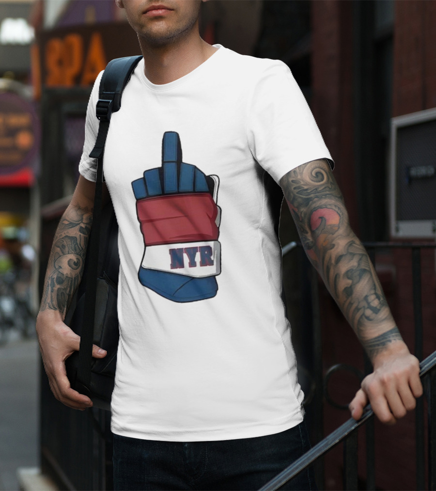 New York Rangers NYR Middle Finger Hockey Glove T-Shirt