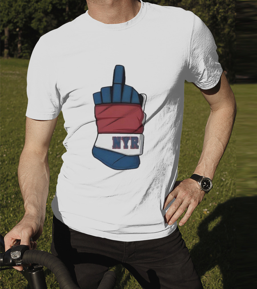 New York Rangers NYR Middle Finger Hockey Glove T-Shirt