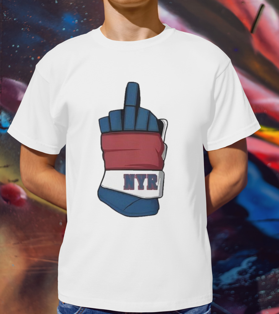 New York Rangers NYR Middle Finger Hockey Glove T-Shirt