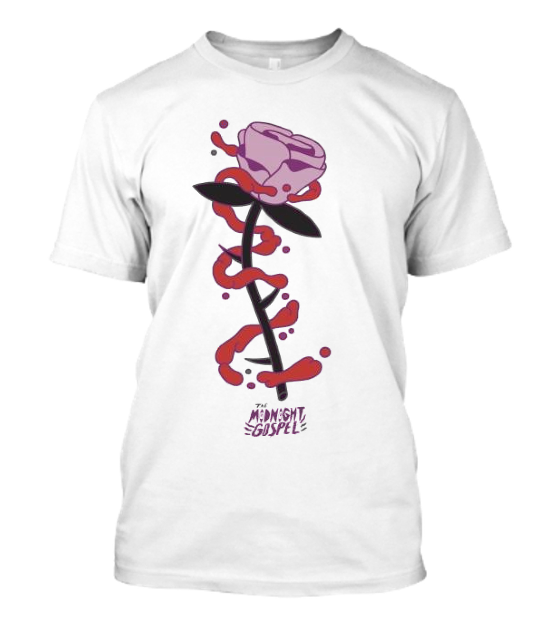 The Midnight Gospel Rose With Purple Shades And Love Swirls T-Shirt