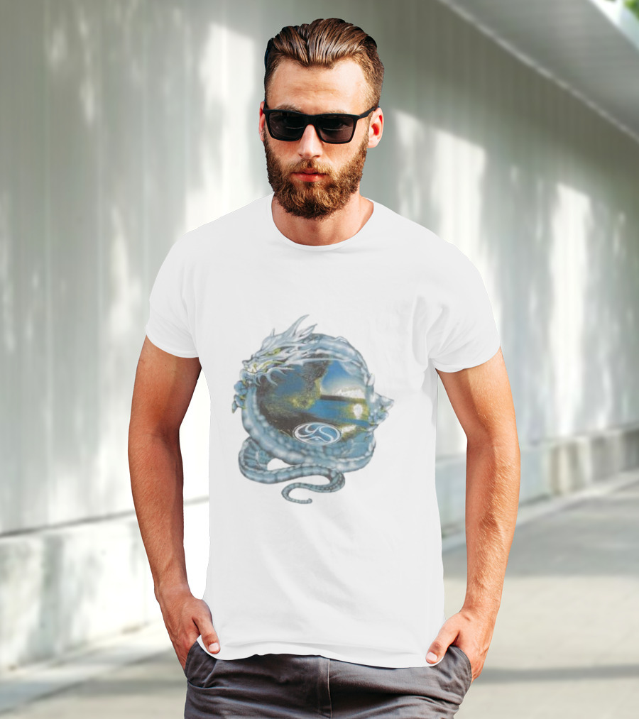 Yardsale Wave Serpent Dragon Landscape Sphere T-Shirt