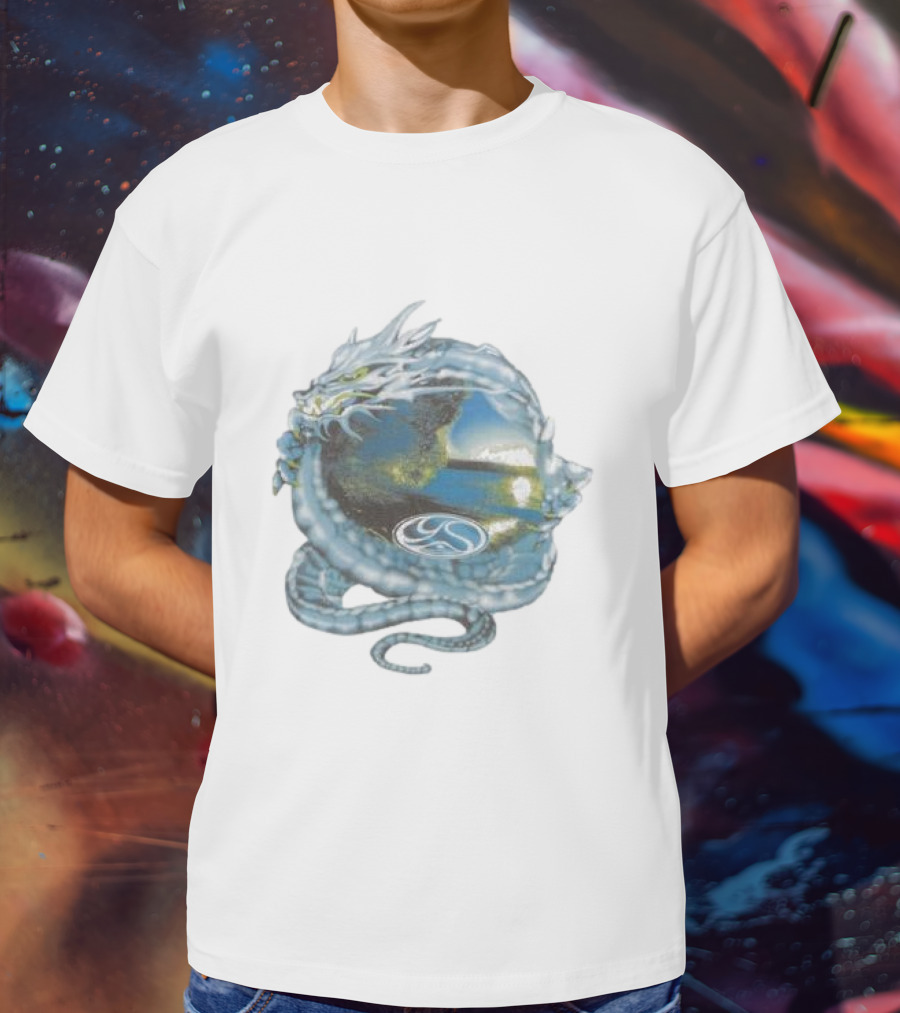 Yardsale Wave Serpent Dragon Landscape Sphere T-Shirt