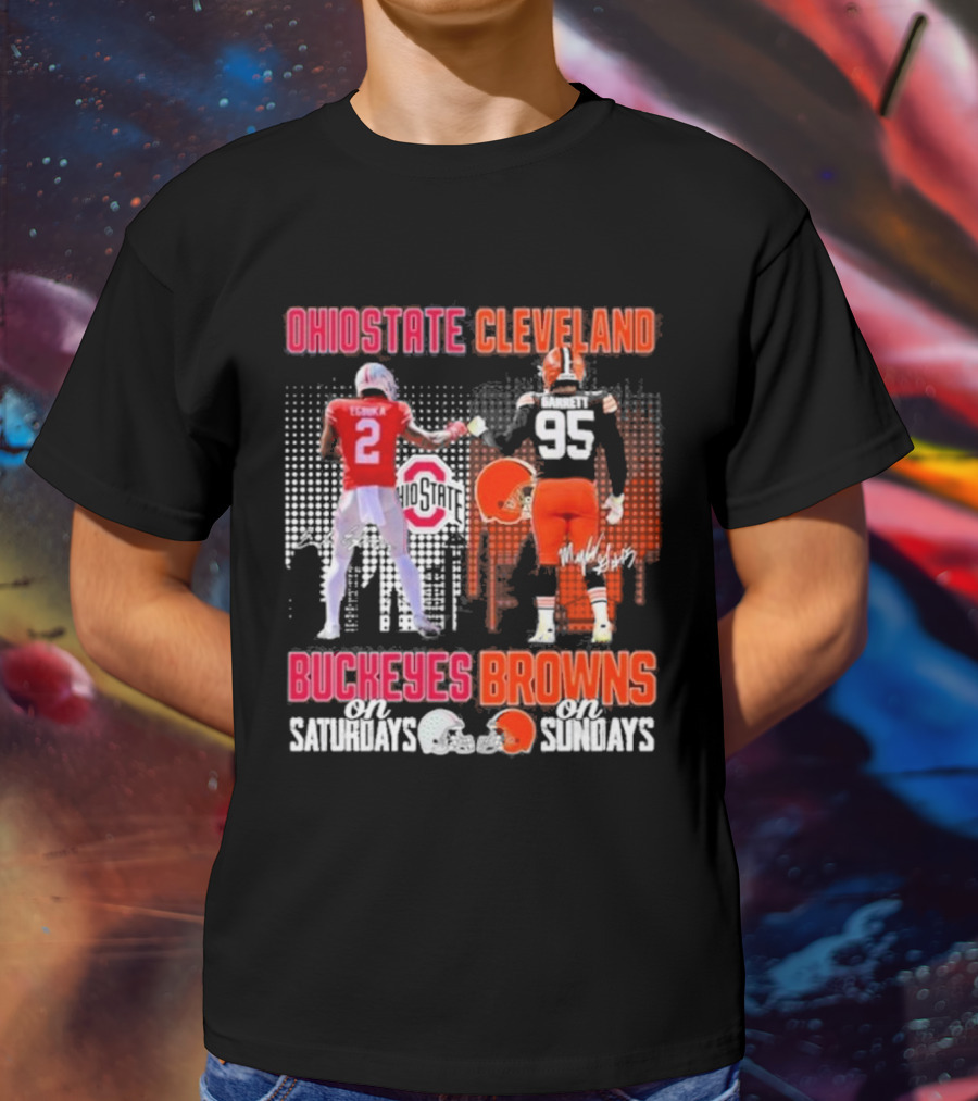 Ohio State Cleveland Buckeyes Browns On Saturdays On Sundays T-Shirt