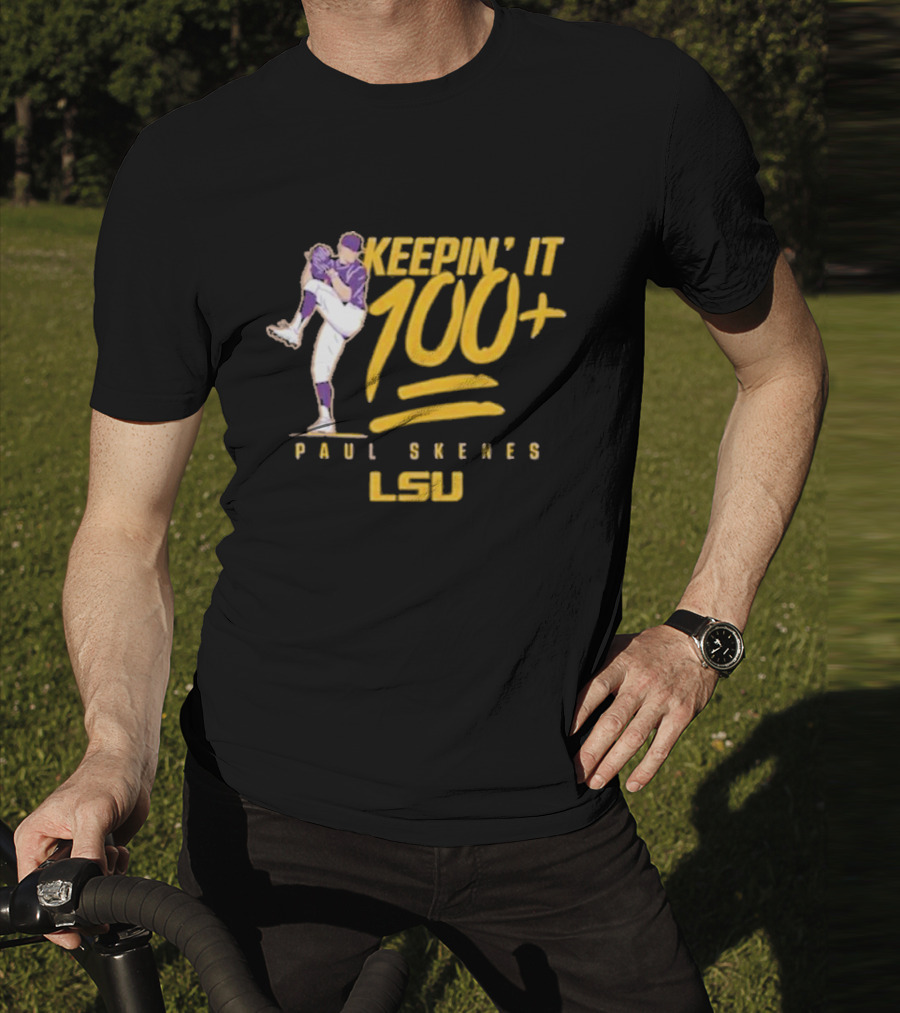 Keepin’ It 100+ Paul Skenes LSU Baseball T-Shirt