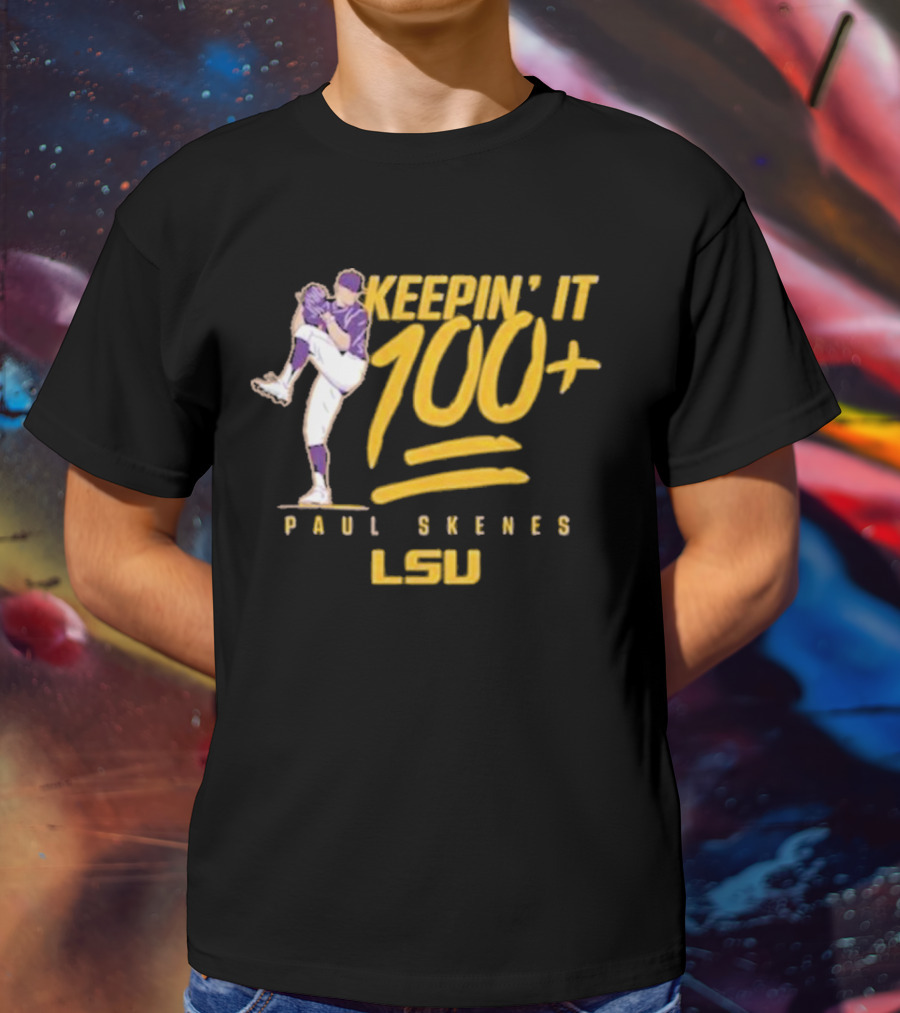 Keepin’ It 100+ Paul Skenes LSU Baseball T-Shirt