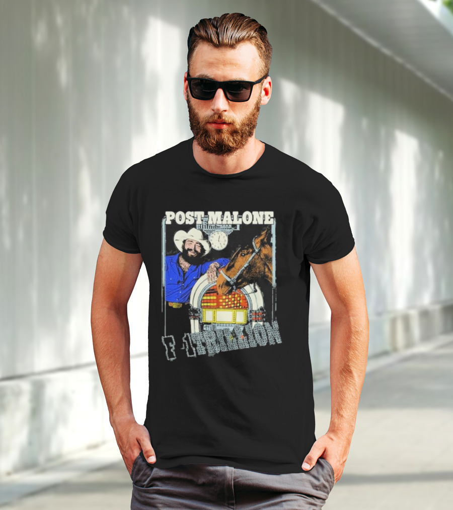 Post Malone F-1 Trillion Juke Box Cowboy And Horse Scene T-Shirt