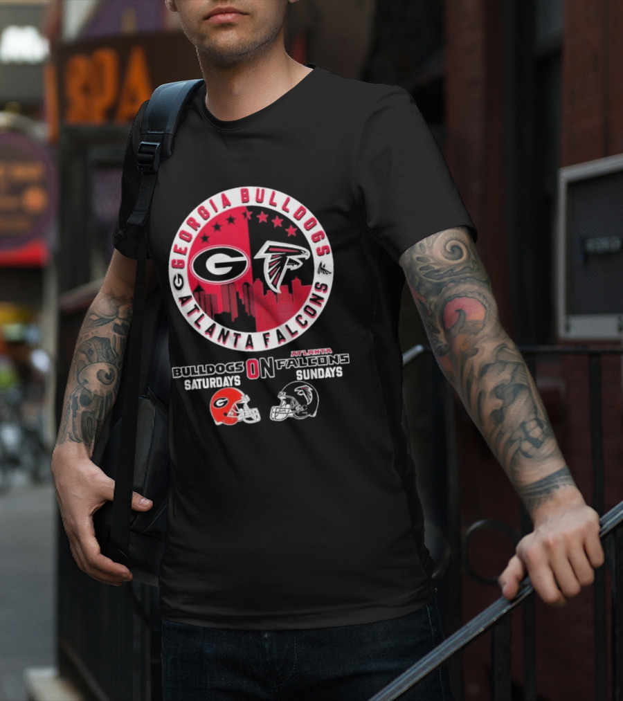 Georgia Bulldogs Saturdays Atlanta Falcons Sundays Football Fans T-Shirt