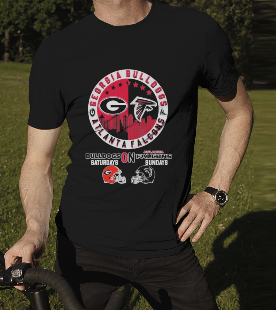 Georgia Bulldogs Saturdays Atlanta Falcons Sundays Football Fans T-Shirt