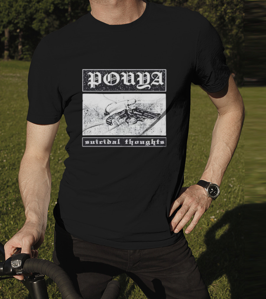 Pouya Suicidal Thoughts Hand Holding Gun T-Shirt