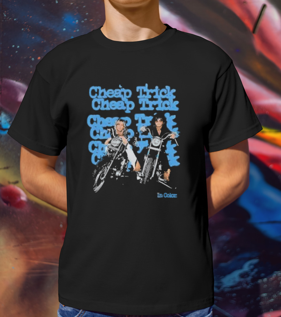 Cheap Trick In Color Motorcycle Riders T-Shirt
