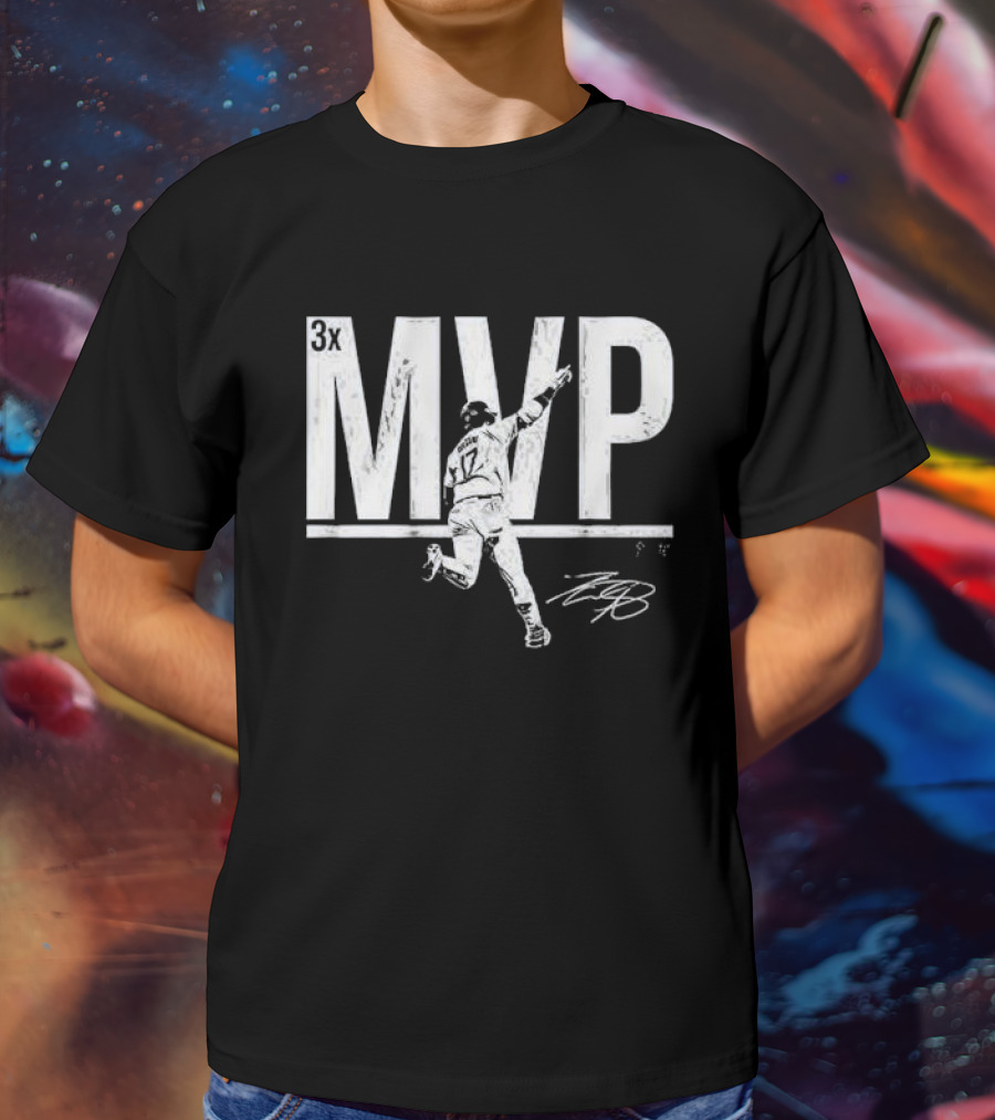 Shohei Ohtani 3x MVP 17 Signature T-Shirt