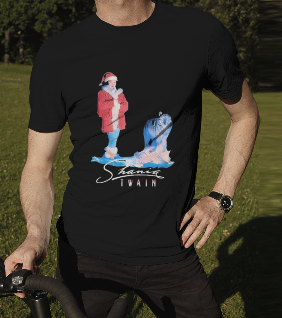 Shania Twain Holiday Santa Suit And Wolf T-Shirt