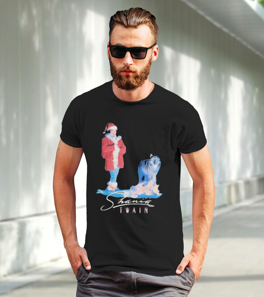 Shania Twain Holiday Santa Suit And Wolf T-Shirt